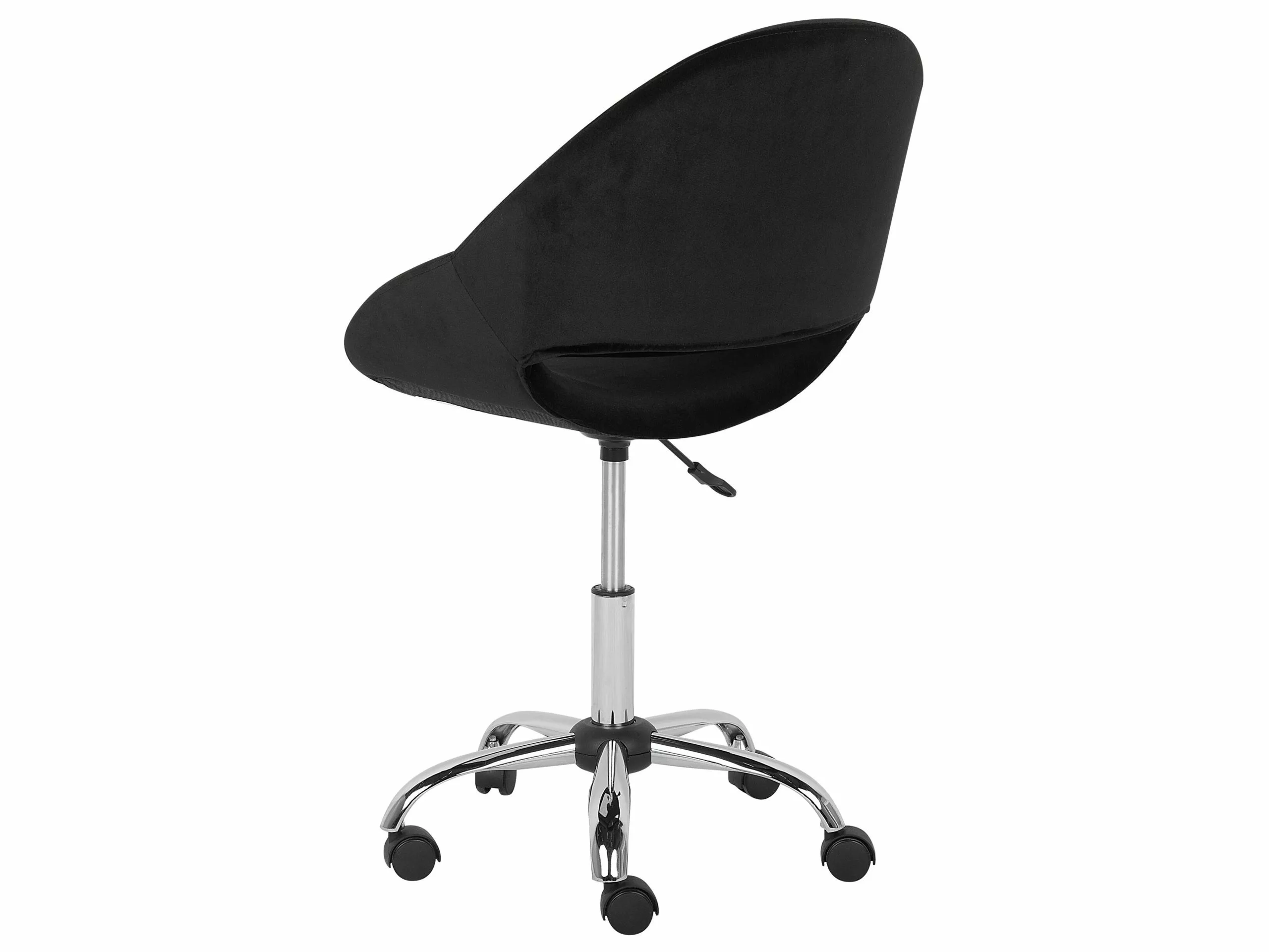 Beliani Silla De Oficina De Terciopelo Negro/plateado SELMA - Imagen 7