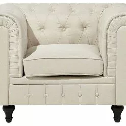 Beliani Sillón Tapizado Color Beige CHESTERFIELD 15 Beliani Sillón Tapizado Color Beige CHESTERFIELD -Sillas Ventas undef src sa picid 716976 type whitesh image scaled