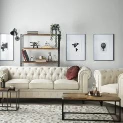 Beliani Sillón Tapizado Color Beige CHESTERFIELD 14 Beliani Sillón Tapizado Color Beige CHESTERFIELD -Sillas Ventas undef src sa picid 717011 type whitesh image scaled