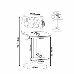 Beliani Taburete De Barra Negro/marrón PETERSBURG -Sillas Ventas undef src sa picid 718400 type whitesh image scaled