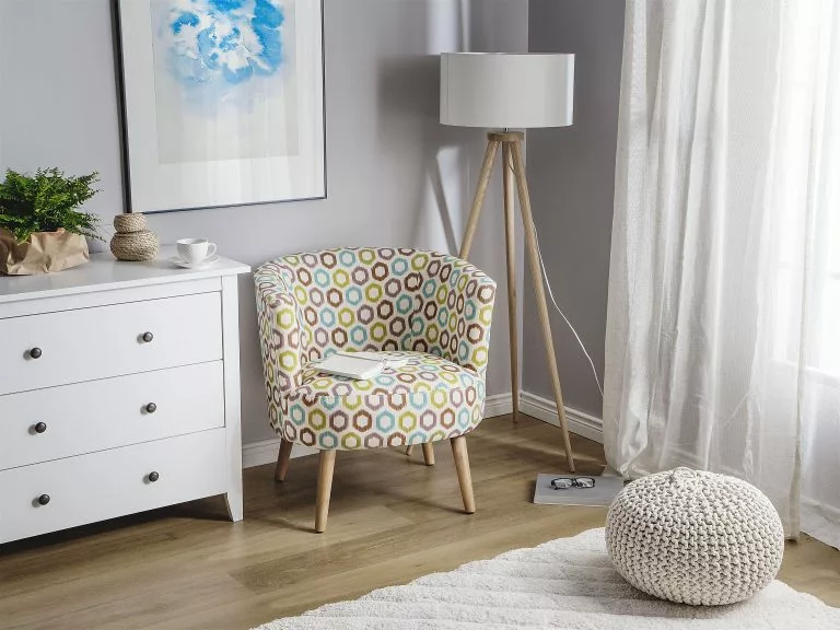 Beliani Sillón Tapizado Con Patrón Geométrico Multicolor ODENZEN - Imagen 2