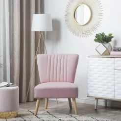 Beliani Sillón Tapizado Rosa VAASA -Sillas Ventas undef src sa picid 719844 type color image scaled