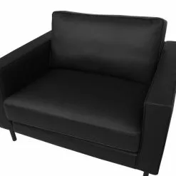 Beliani Sillón De Piel Negra SAVALEN -Sillas Ventas undef src sa picid 723721 type whitesh image scaled
