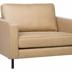 Beliani Sillón De Piel Sintética Beige/negro SAVALEN
