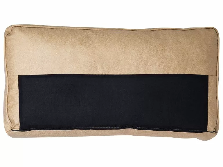 Beliani Sillón De Piel Sintética Beige/negro SAVALEN - Imagen 8