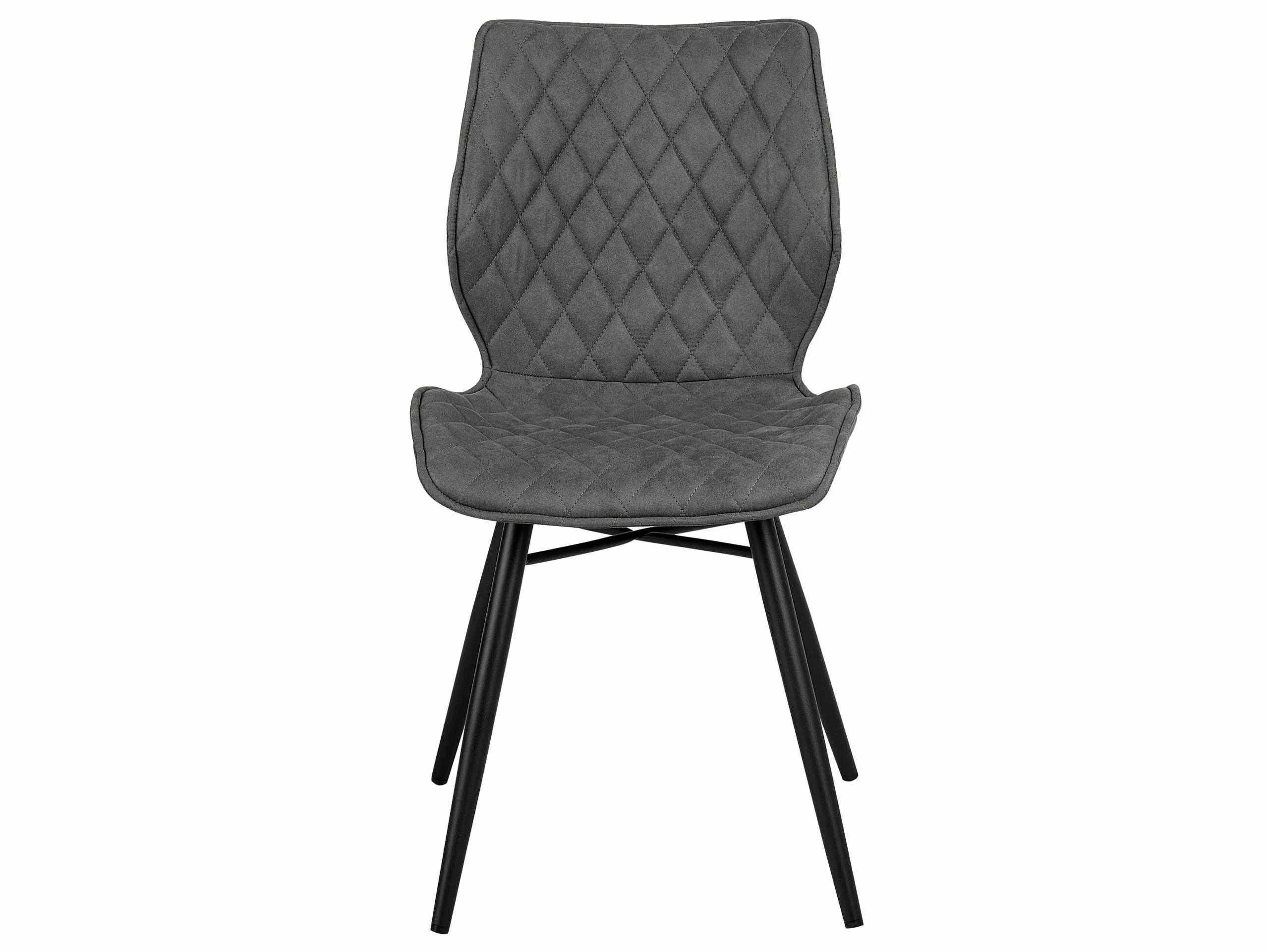 Beliani Conjunto De 2 Sillas De Comedor De Poliéster Gris/negro LISLE - Imagen 4