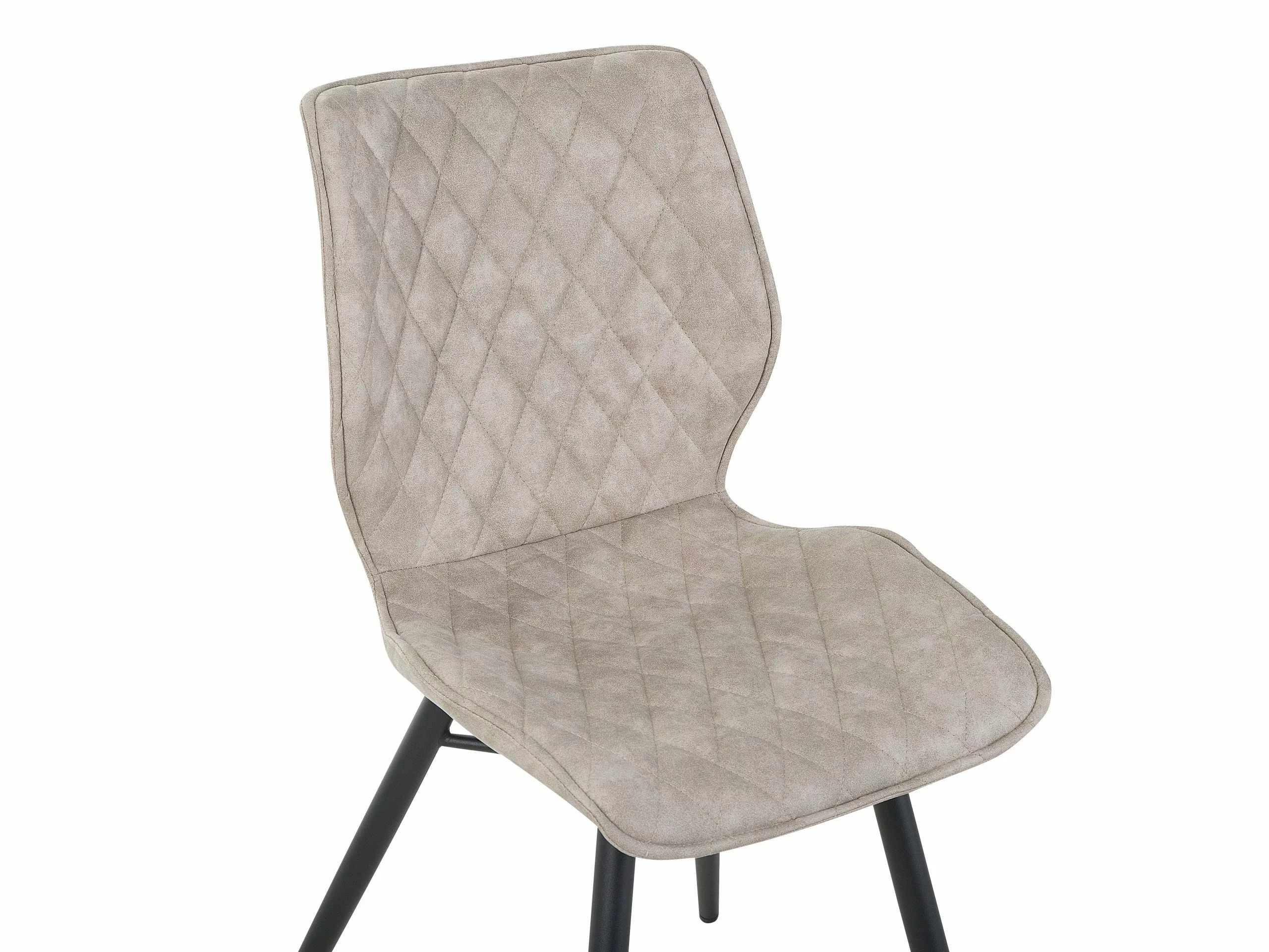 Beliani Conjunto De 2 Sillas De Comedor De Poliéster Beige/negro LISLE - Imagen 7