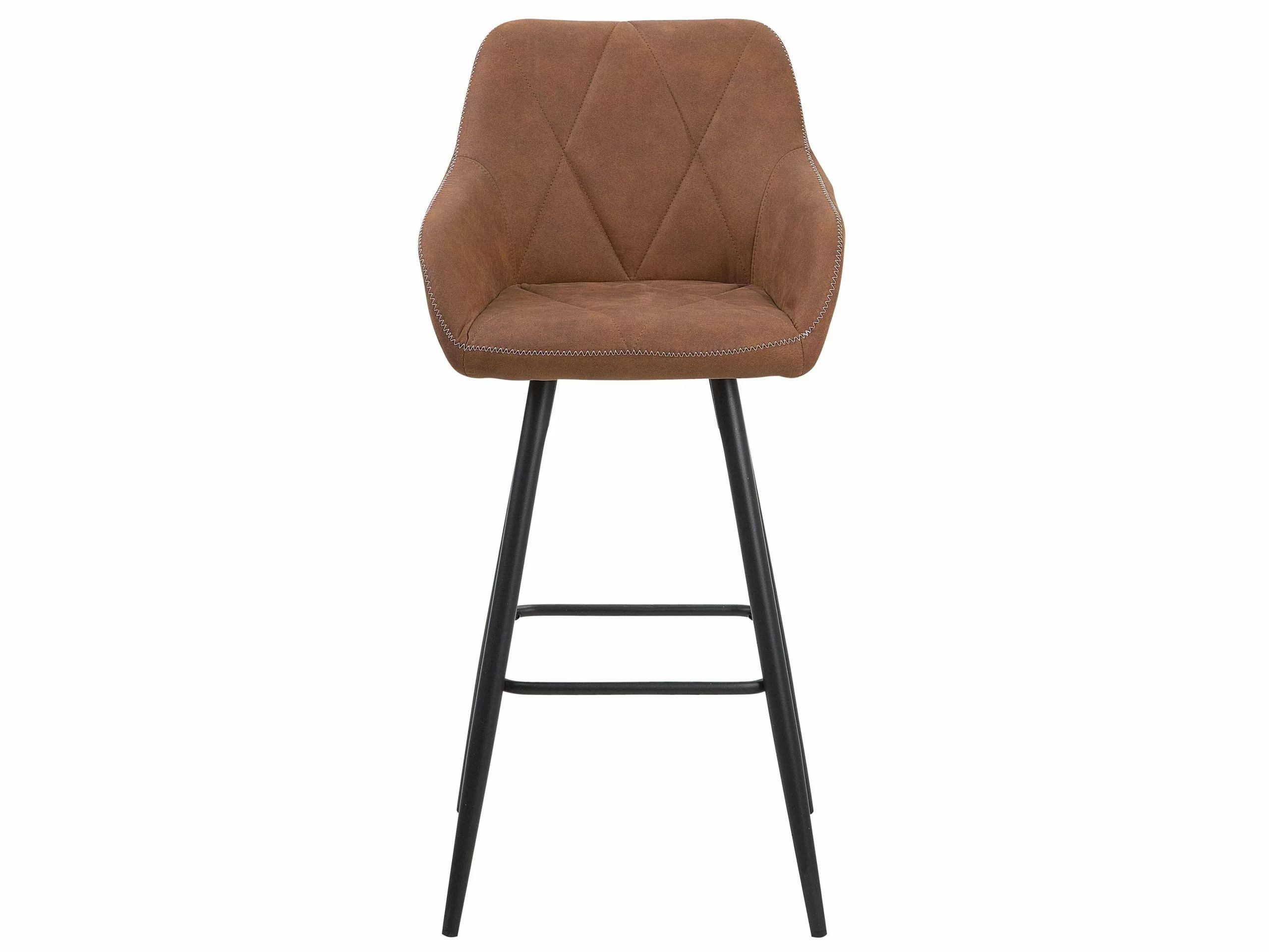 Beliani Conjunto De 2 Sillas De Bar De Poliéster Marrón Dorado/negro DARIEN - Imagen 4