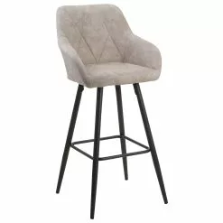 Beliani Conjunto De 2 Sillas De Bar De Poliéster Beige/negro DARIEN -Sillas Ventas undef src sa picid 724438 type whitesh image scaled