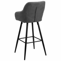 Beliani Conjunto De 2 Sillas De Bar De Poliéster Gris/negro DARIEN -Sillas Ventas undef src sa picid 724499 type whitesh image scaled