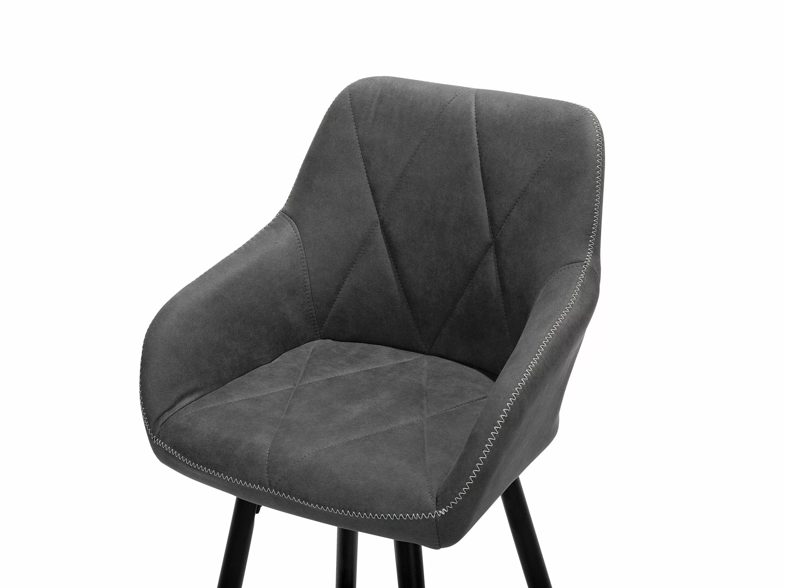 Beliani Conjunto De 2 Sillas De Bar De Poliéster Gris/negro DARIEN - Imagen 7