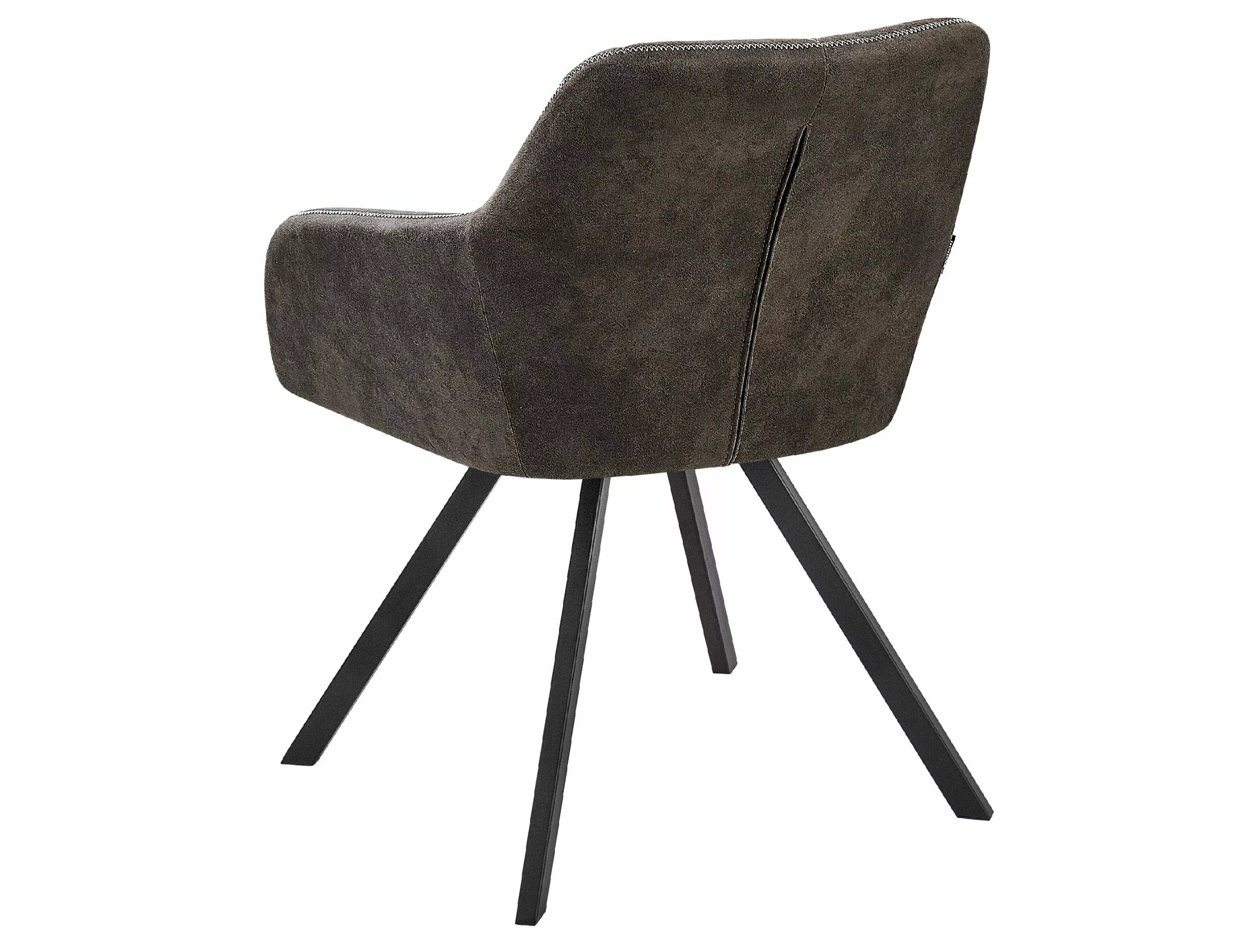 Beliani Conjunto De 2 Sillas De Comedor De Poliéster Gris Oscuro/negro MONEE - Imagen 6