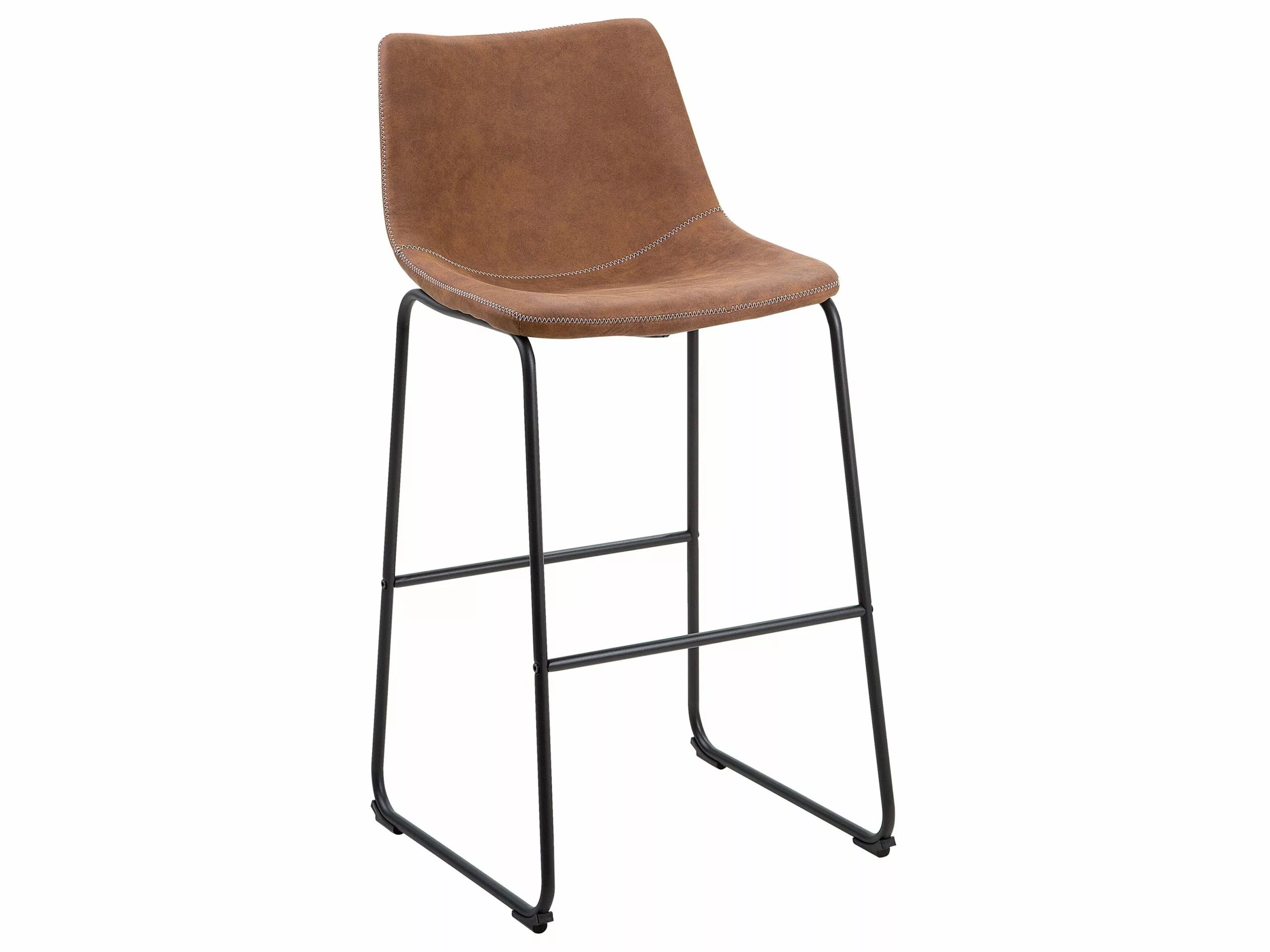 Beliani Conjunto De 2 Sillas De Bar De Poliéster Marrón Dorado/negro FRANKS 5 Beliani Conjunto De 2 Sillas De Bar De Poliéster Marrón Dorado/negro FRANKS - Imagen 3