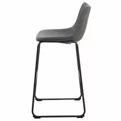 Beliani Conjunto De 2 Sillas De Bar De Poliéster Gris/negro FRANKS -Sillas Ventas undef src sa picid 724958 type whitesh image scaled