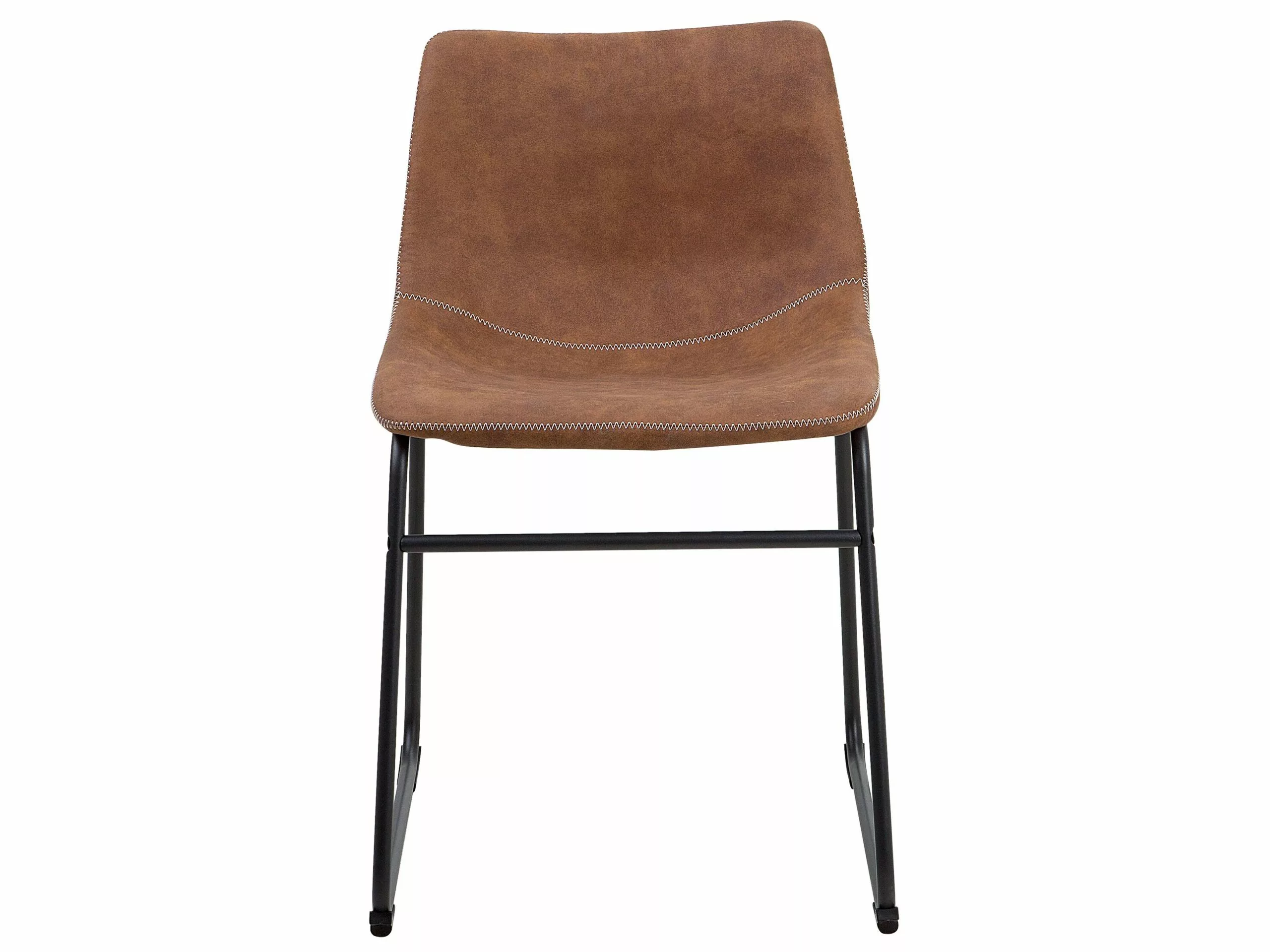 Beliani Conjunto De 2 Sillas De Comedor De Poliéster Marrón Dorado/negro BATAVIA - Imagen 5