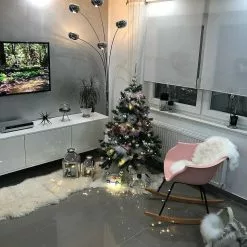 Beliani Silla Mecedora Rosa/negro/madera Clara HARMONY -Sillas Ventas undef src sa picid 726146 type whitesh image