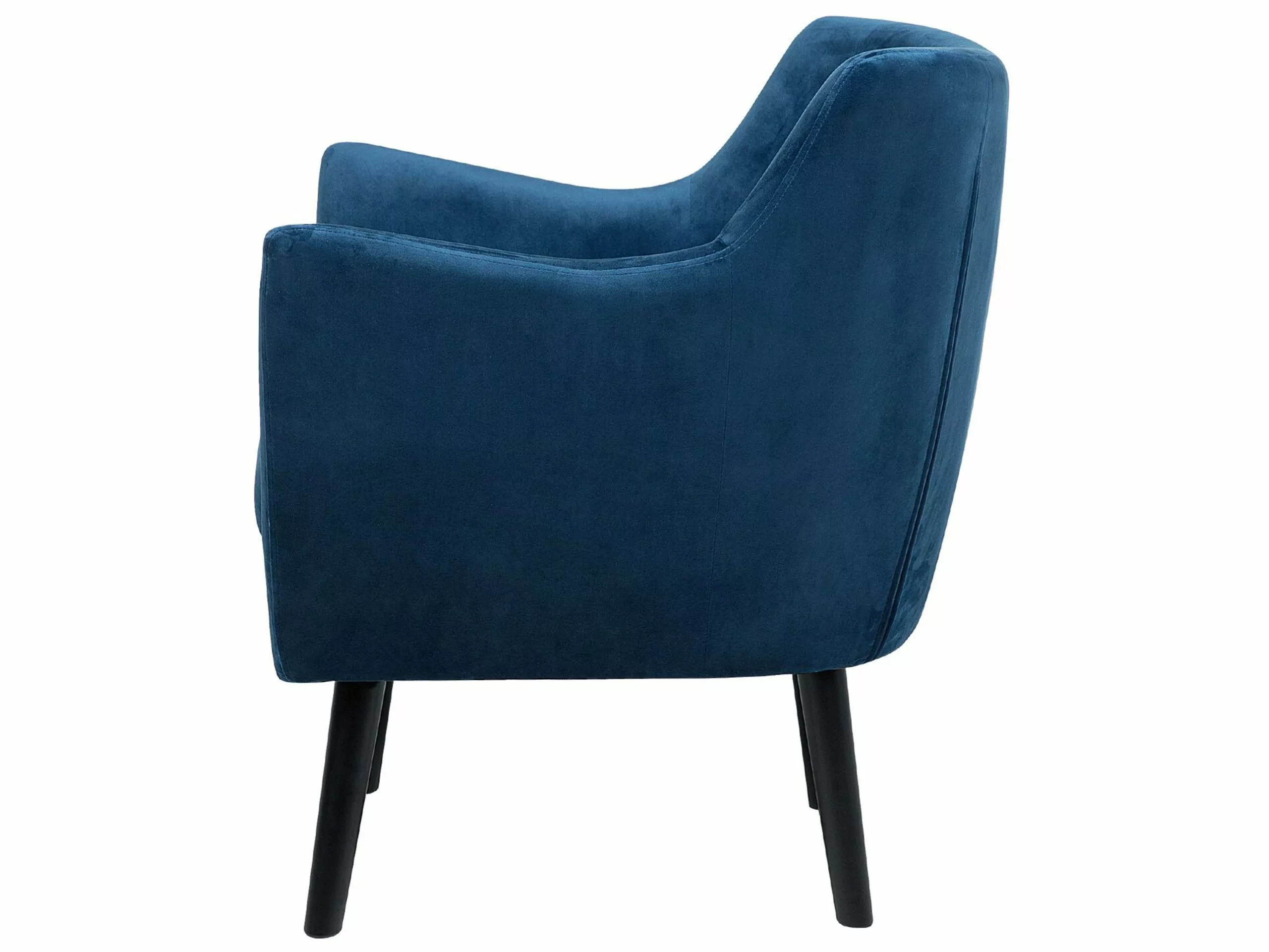 Beliani Sillón De Terciopelo Azul DRAMMEN 4 Beliani Sillón De Terciopelo Azul DRAMMEN - Imagen 2