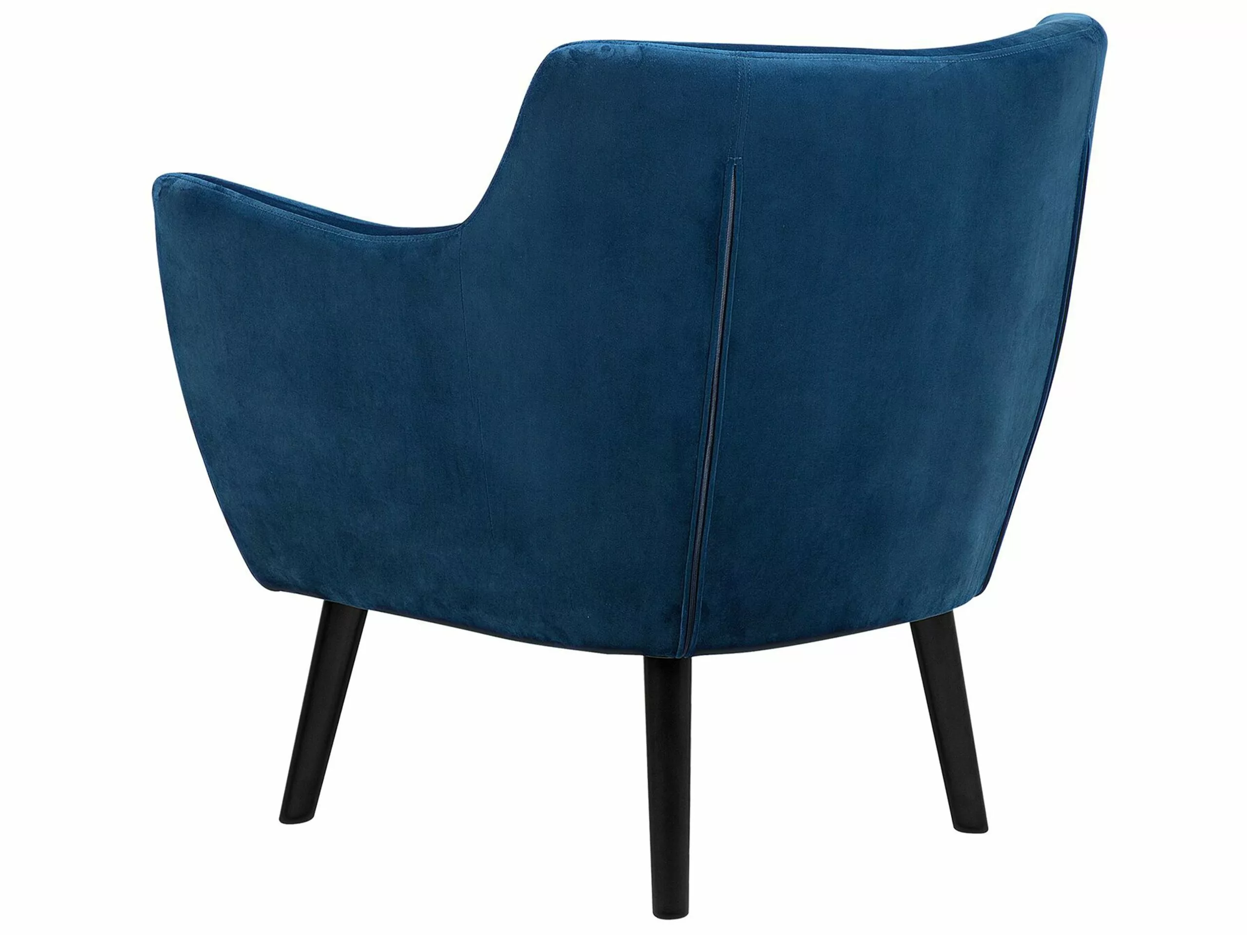 Beliani Sillón De Terciopelo Azul DRAMMEN 6 Beliani Sillón De Terciopelo Azul DRAMMEN - Imagen 4