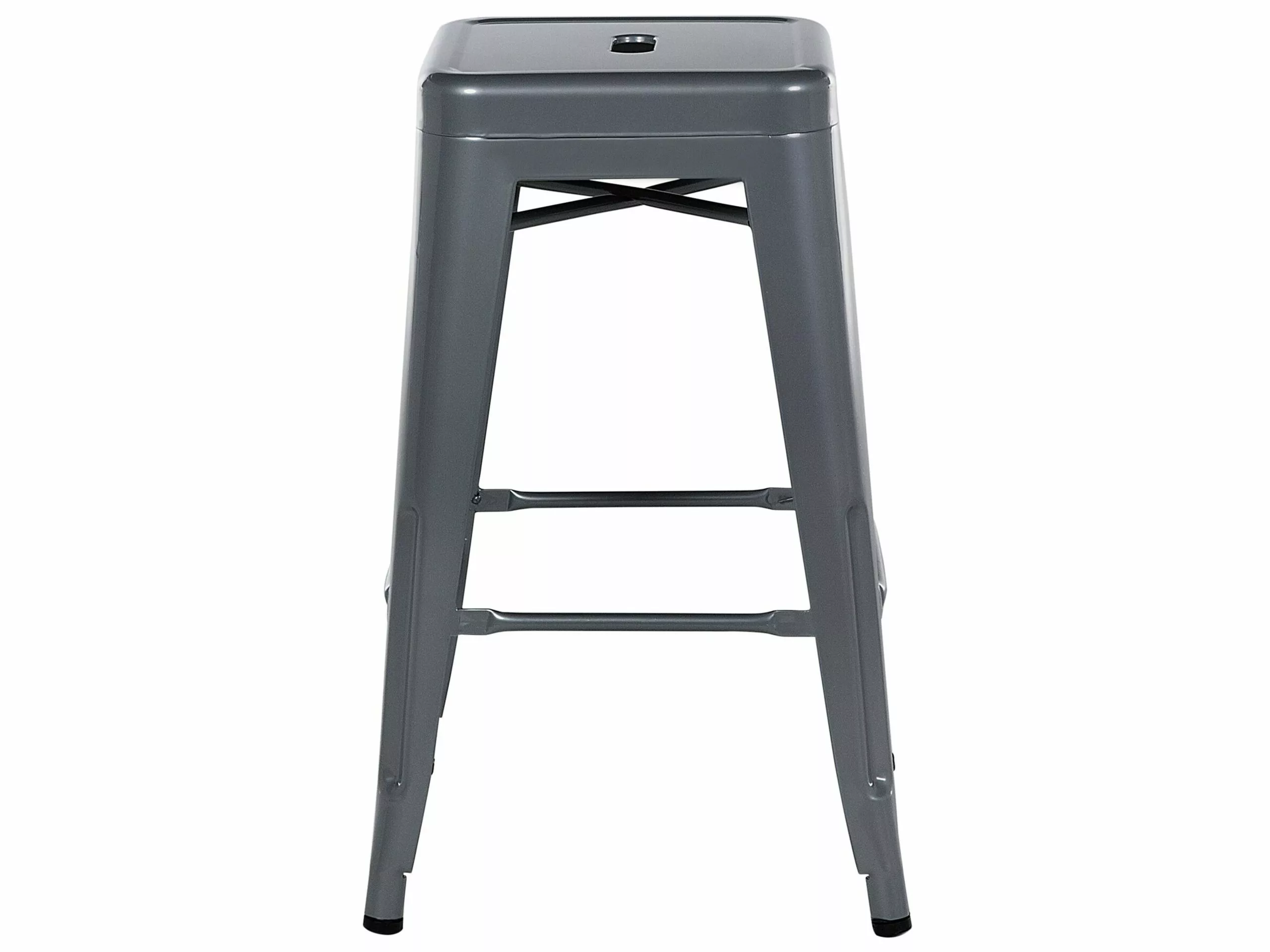 Beliani Conjunto De 2 Taburetes De Metal Gris 60 Cm CABRILLO 6 Beliani Conjunto De 2 Taburetes De Metal Gris 60 Cm CABRILLO - Imagen 4