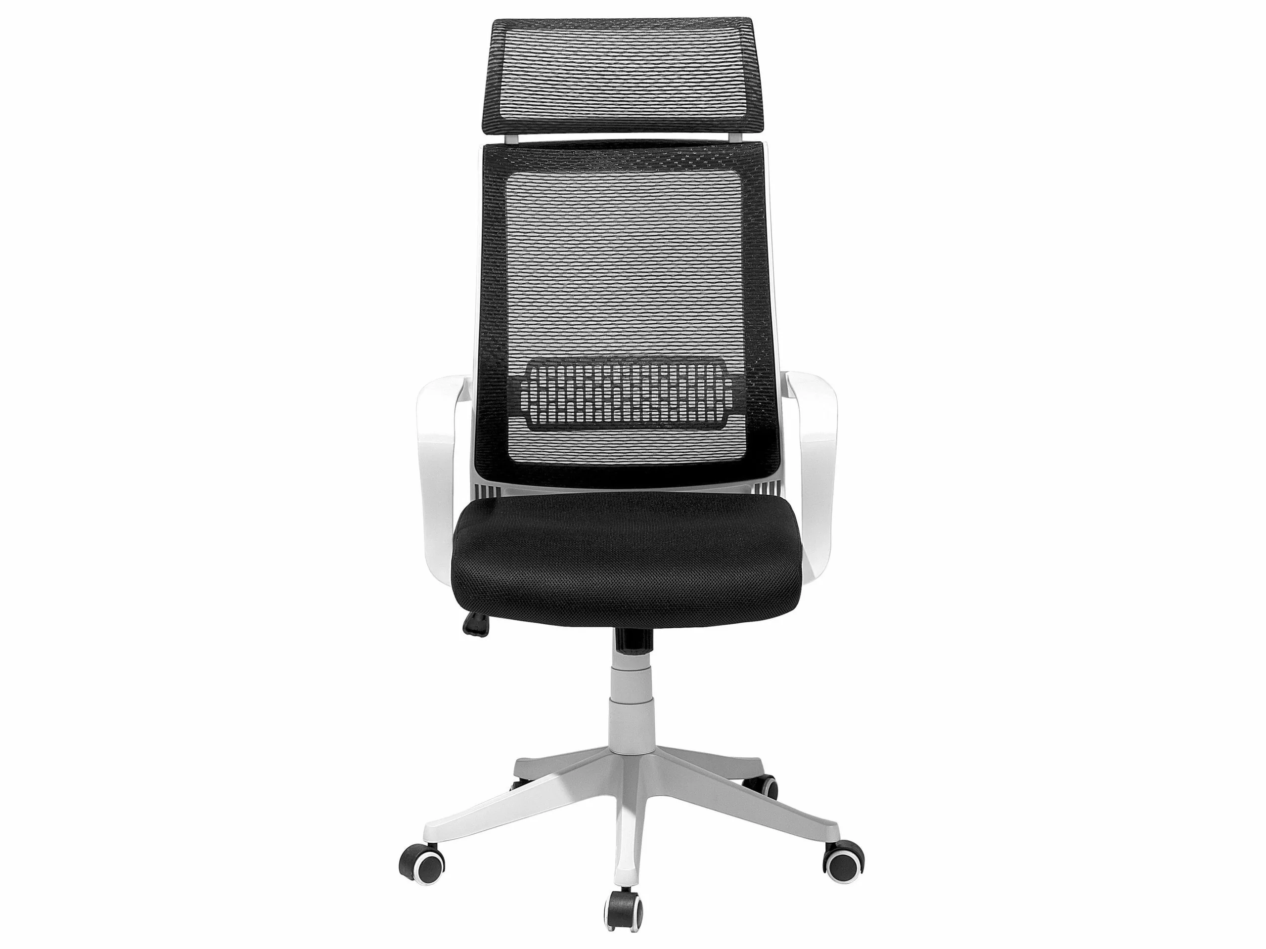 Beliani Silla De Oficina Reclinable De Poliéster Negro/blanco LEADER - Imagen 3
