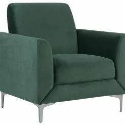 Beliani Sillón De Terciopelo Verde FENES