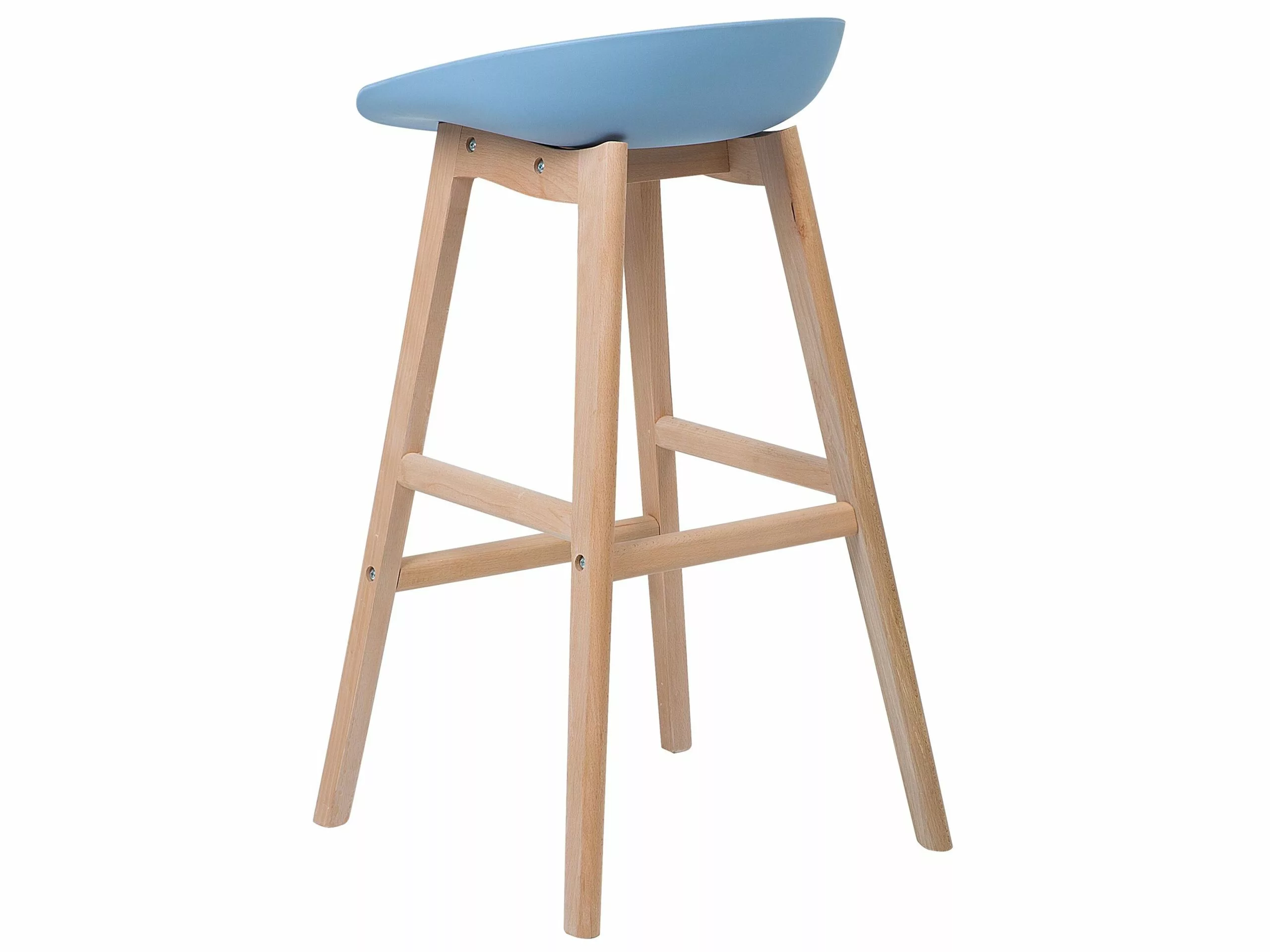 Beliani Conjunto De 2 Sillas De Bar Azul Claro/madera Clara MICCO 8 Beliani Conjunto De 2 Sillas De Bar Azul Claro/madera Clara MICCO - Imagen 6