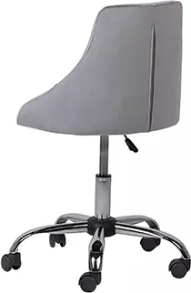 Beliani Silla De Oficina De Terciopelo Gris/negro/plateado PARRISH - Imagen 4