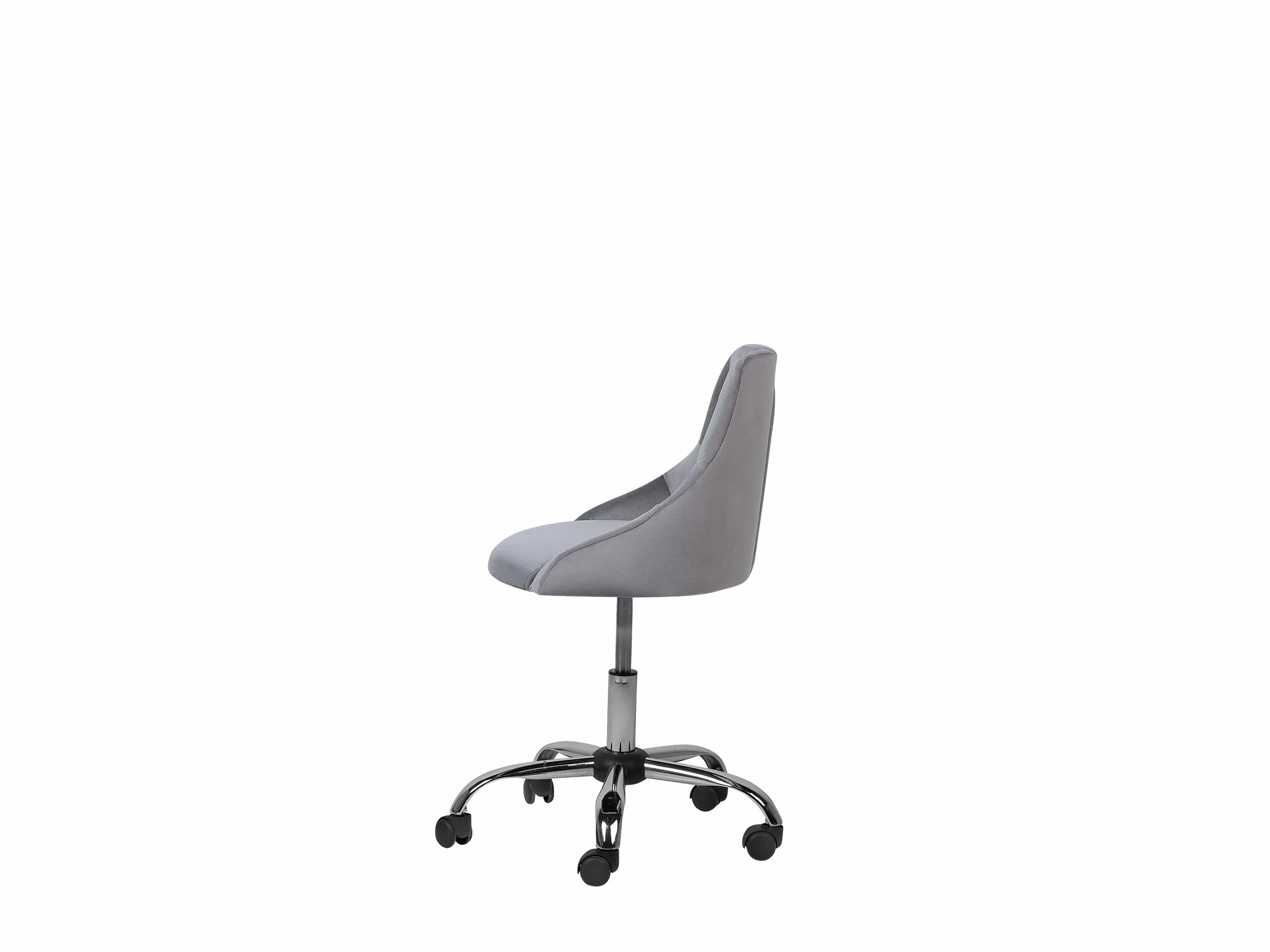 Beliani Silla De Oficina De Terciopelo Gris/negro/plateado PARRISH - Imagen 6