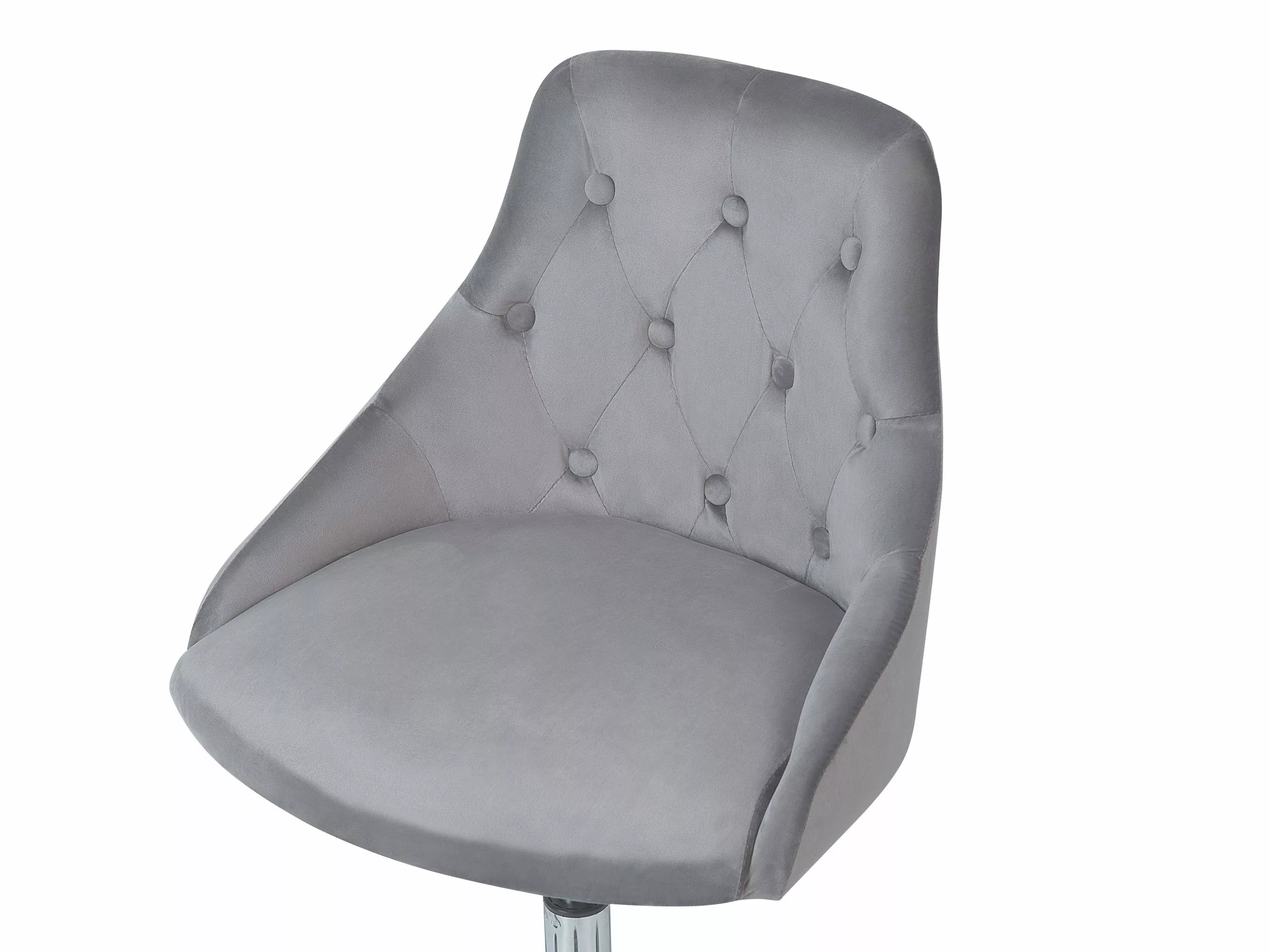 Beliani Silla De Oficina De Terciopelo Gris/negro/plateado PARRISH - Imagen 8