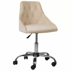 Beliani Silla De Oficina De Terciopelo Beige/negro/plateado PARRISH
