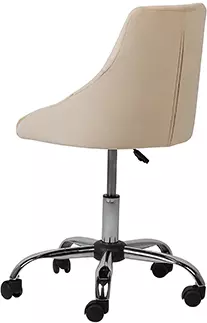 Beliani Silla De Oficina De Terciopelo Beige/negro/plateado PARRISH - Imagen 3