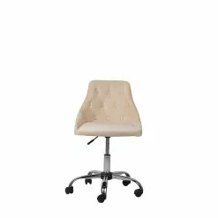 Beliani Silla De Oficina De Terciopelo Beige/negro/plateado PARRISH -Sillas Ventas undef src sa picid 732463 type whitesh image scaled