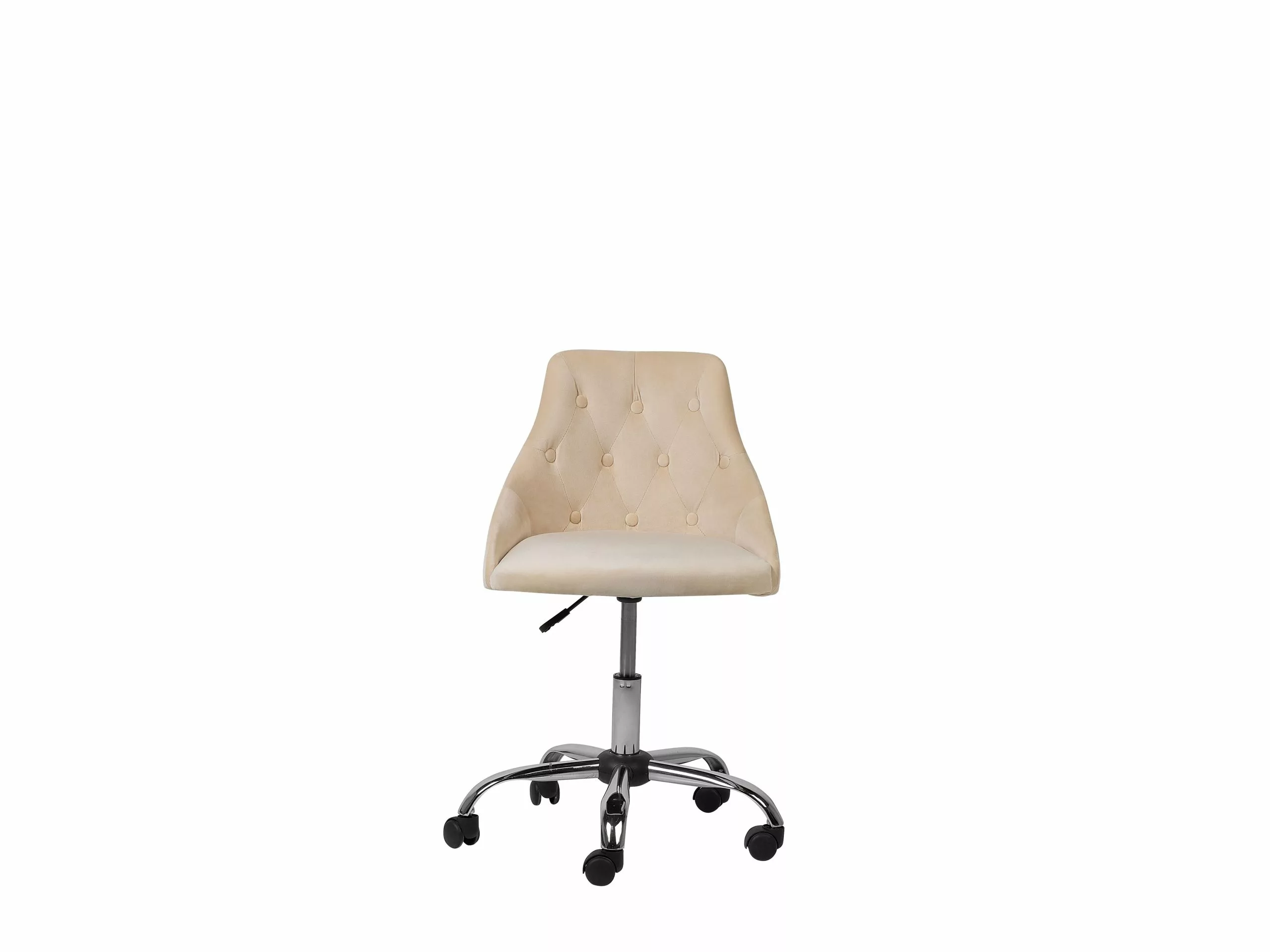 Beliani Silla De Oficina De Terciopelo Beige/negro/plateado PARRISH - Imagen 4