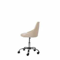 Beliani Silla De Oficina De Terciopelo Beige/negro/plateado PARRISH -Sillas Ventas undef src sa picid 732464 type whitesh image scaled