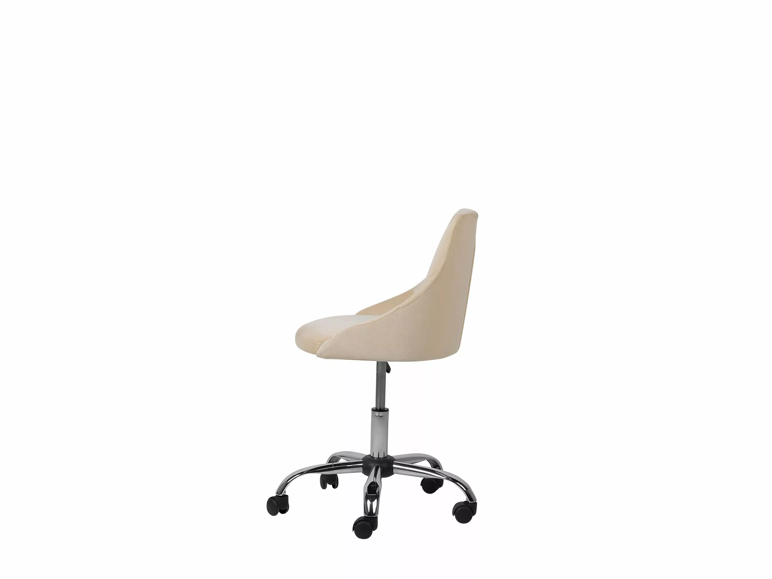 Beliani Silla De Oficina De Terciopelo Beige/negro/plateado PARRISH - Imagen 5