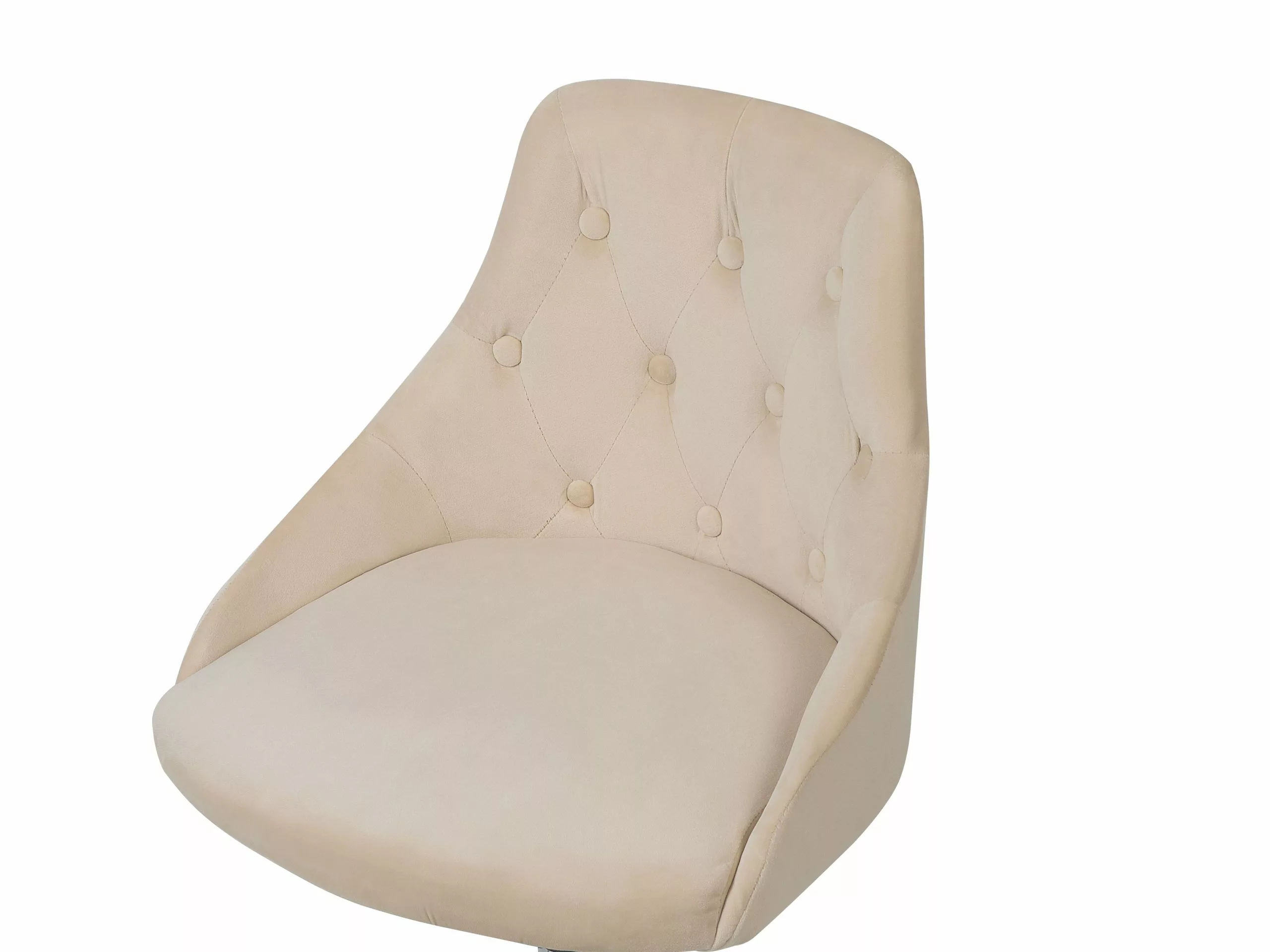 Beliani Silla De Oficina De Terciopelo Beige/negro/plateado PARRISH - Imagen 7