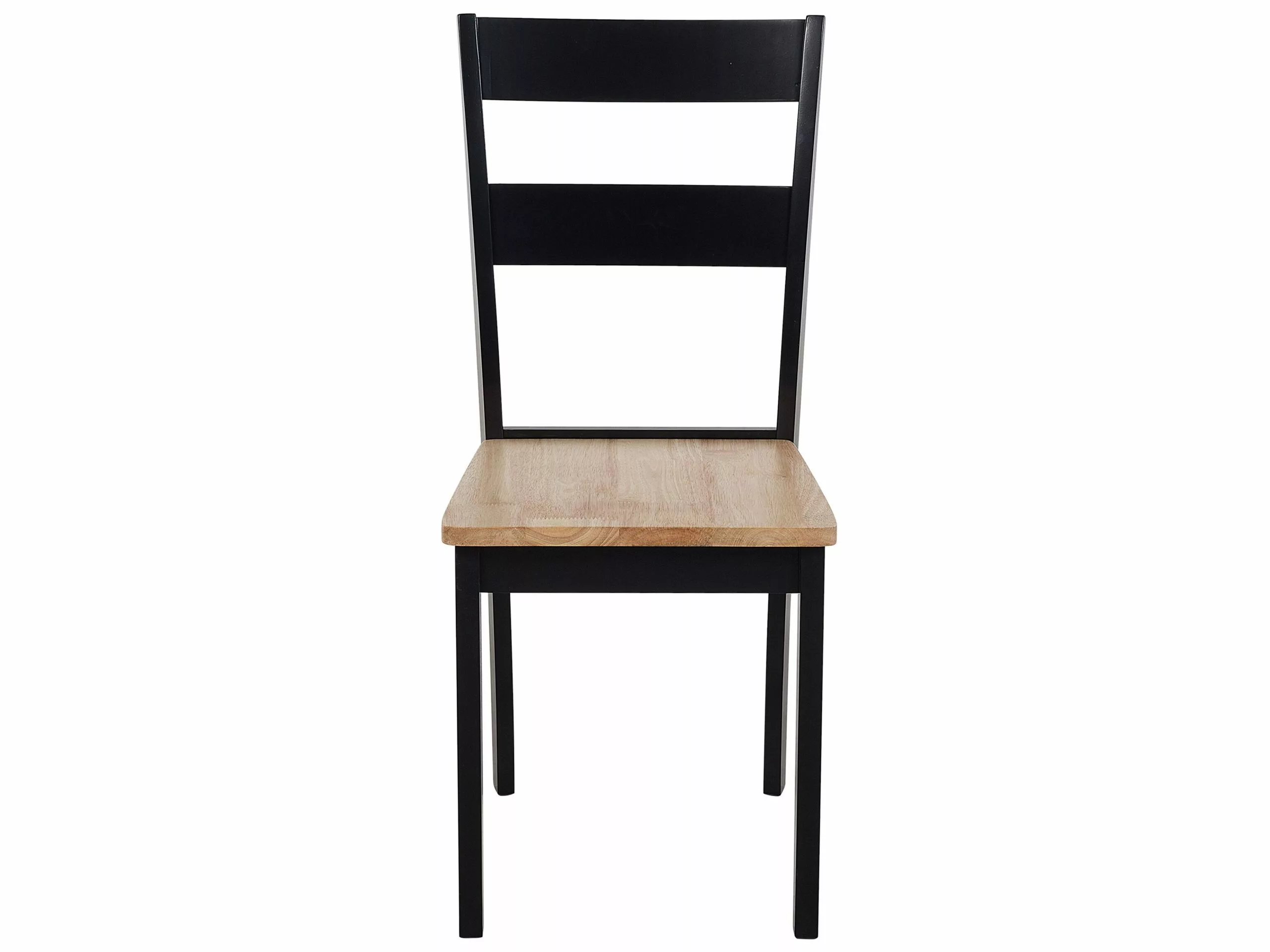 Beliani Conjunto De 2 Sillas De Madera De Caucho Negro/madera Clara GEORGIA - Imagen 5