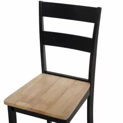Beliani Conjunto De 2 Sillas De Madera De Caucho Negro/madera Clara GEORGIA -Sillas Ventas undef src sa picid 735878 type whitesh image scaled