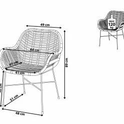Beliani Silla De Comedor De Ratán Negro CANORA -Sillas Ventas undef src sa picid 736612 type whitesh image scaled