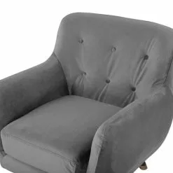 Beliani Sillón De Terciopelo Gris BODO -Sillas Ventas undef src sa picid 738201 type whitesh image scaled