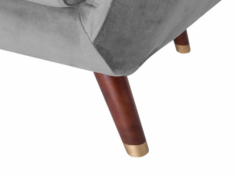 Beliani Sillón De Terciopelo Gris BODO - Imagen 8