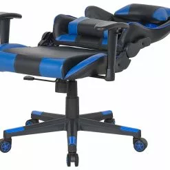 Beliani Silla De Oficina Reclinable De Piel Sintética Negro/azul Oscuro GAMER -Sillas Ventas undef src sa picid 738208 type whitesh image scaled