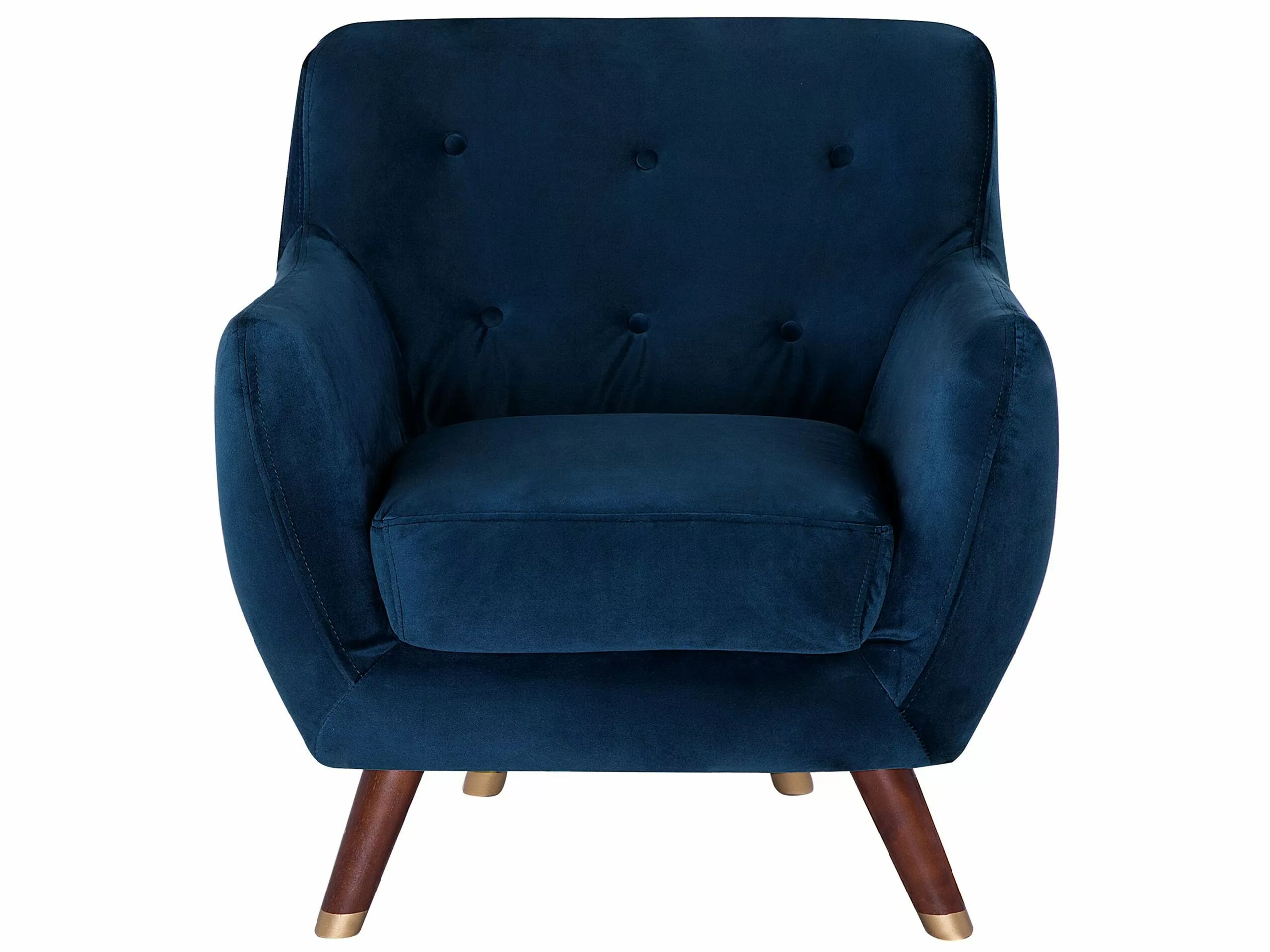 Beliani Sillón De Terciopelo Azul BODO - Imagen 4