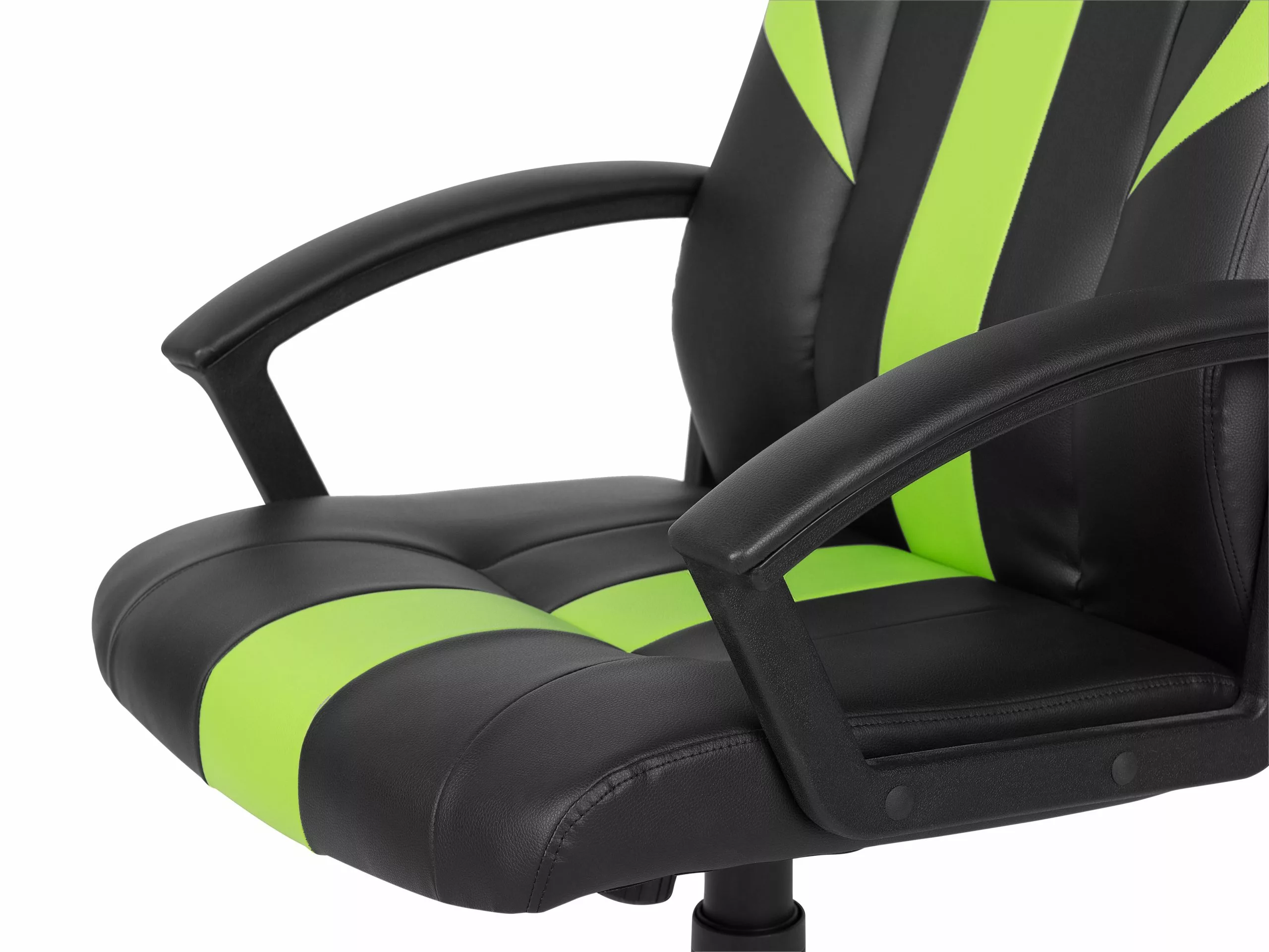 Beliani Silla De Oficina De Piel Sintética Negro/verde Lima SUCCESS - Imagen 7