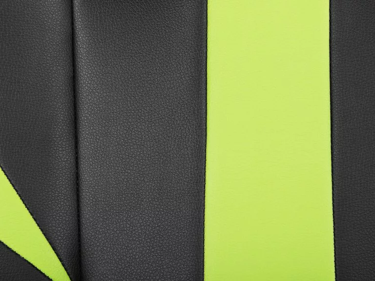 Beliani Silla De Oficina De Piel Sintética Negro/verde Lima SUCCESS - Imagen 9