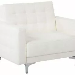 Beliani Sillón En Piel Sintética Blanca ABERDEEN