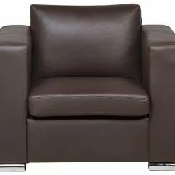 Beliani Sillón De Piel Marrón HELSINKI 12 Beliani Sillón De Piel Marrón HELSINKI -Sillas Ventas undef src sa picid 740836 type whitesh image scaled