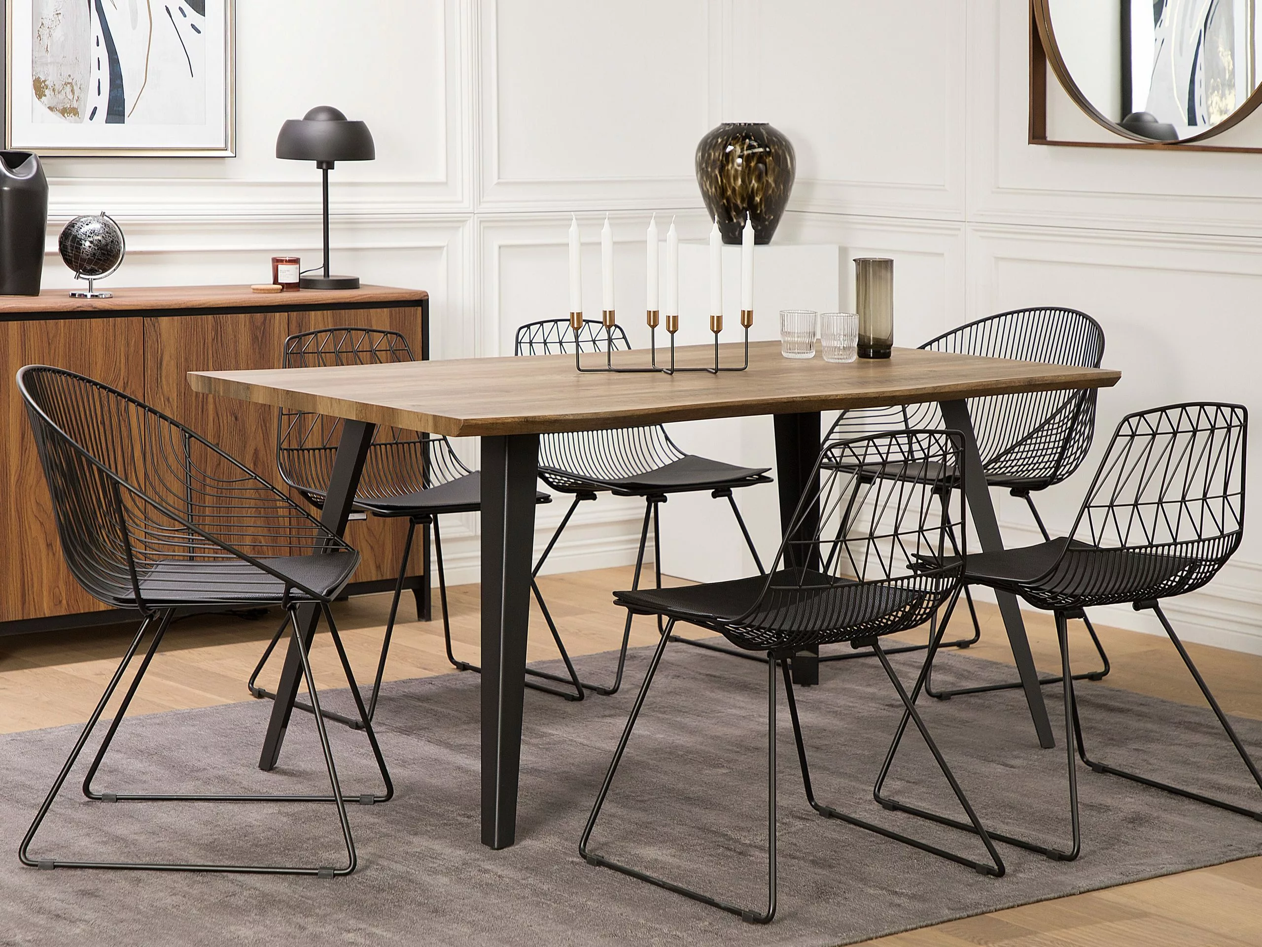 Beliani Conjunto De 2 Sillas De Comedor De Metal Negro HARLAN - Imagen 2