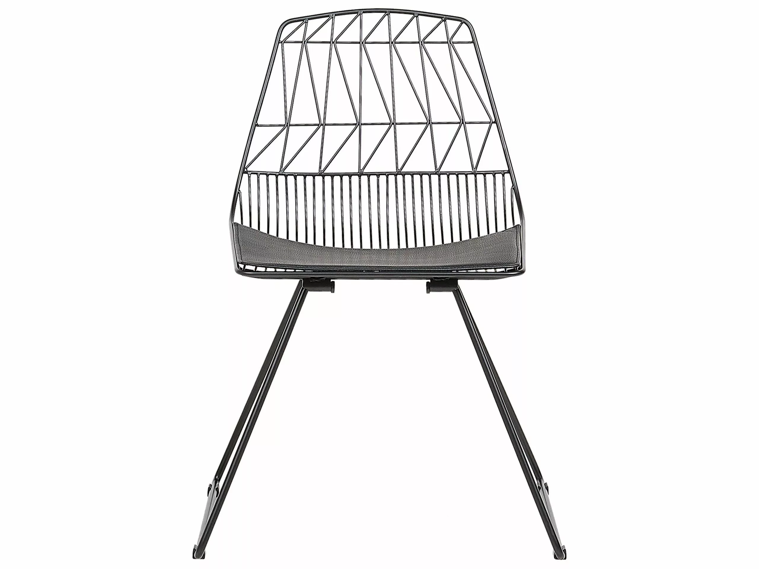 Beliani Conjunto De 2 Sillas De Comedor De Metal Negro HARLAN - Imagen 10