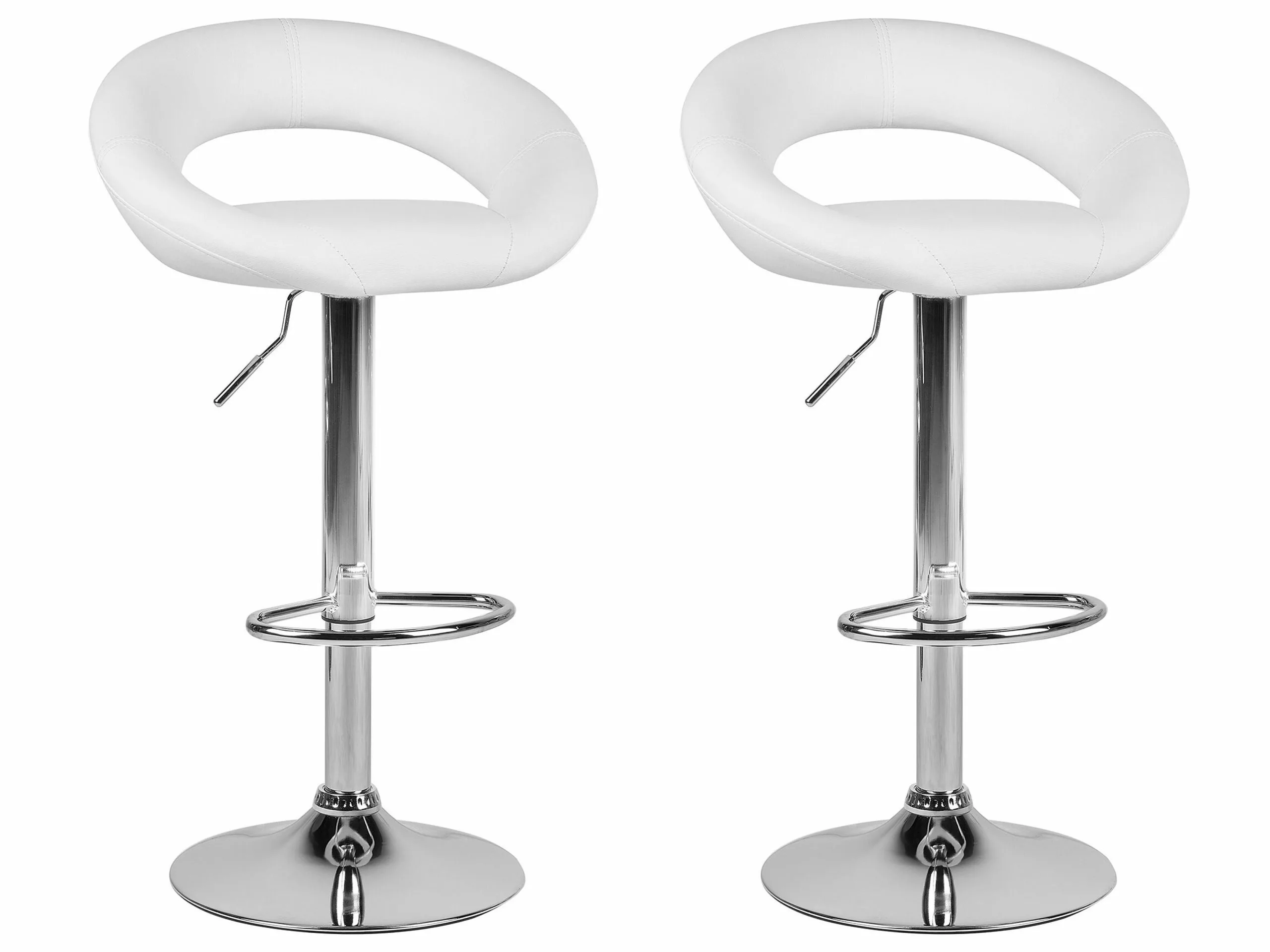 Beliani Conjunto De 2 Taburetes De Bar Blancos PEORIA